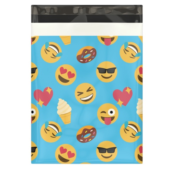 25 10X13 Emoji Summer Poly Mailers - Picture 4 of 5